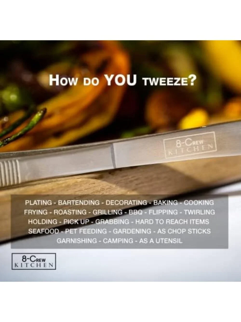 Stainless Steel Cooking Tweezers Set of 2 - 12